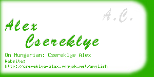 alex csereklye business card